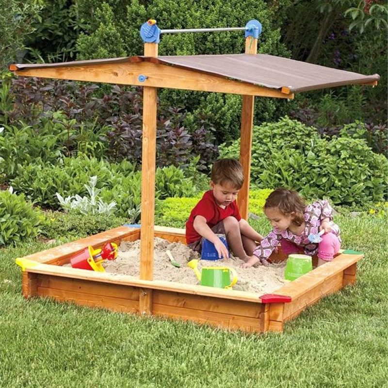 Active Play | Kids Wooden Sandbox With Cover Active Play Active Play