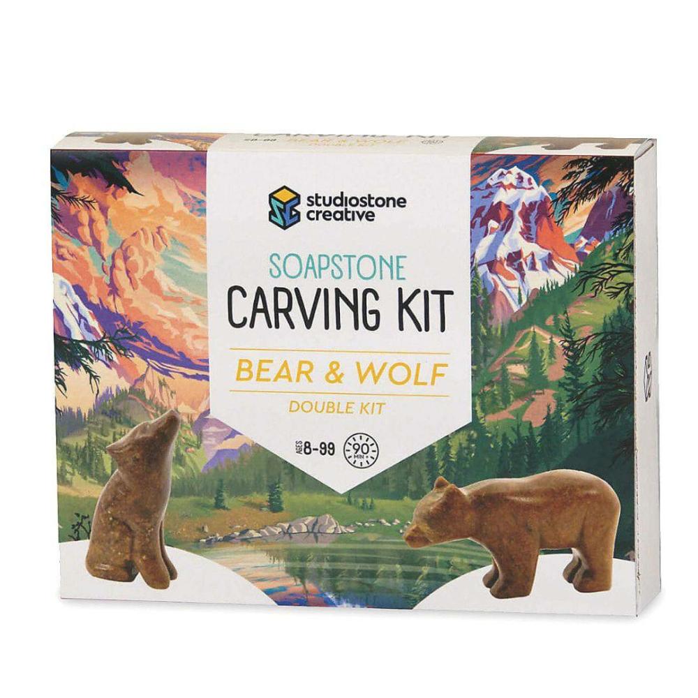 Arts & Crafts | Bear And Wolf Soapstone Carving Kit Arts & Crafts Arts & Crafts