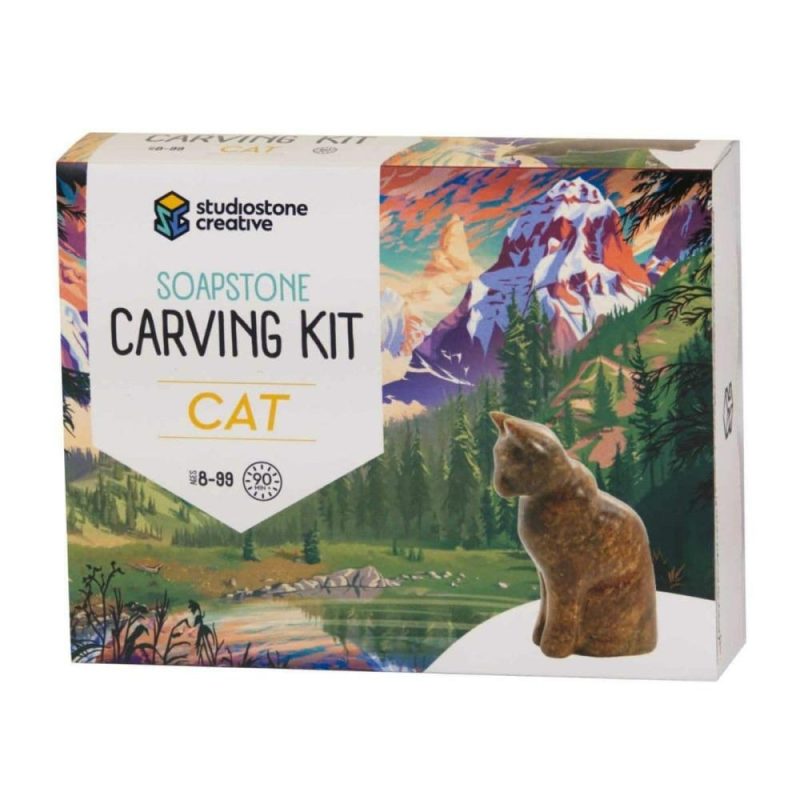 Arts & Crafts | Cat Soapstone Carving Kit Arts & Crafts Arts & Crafts