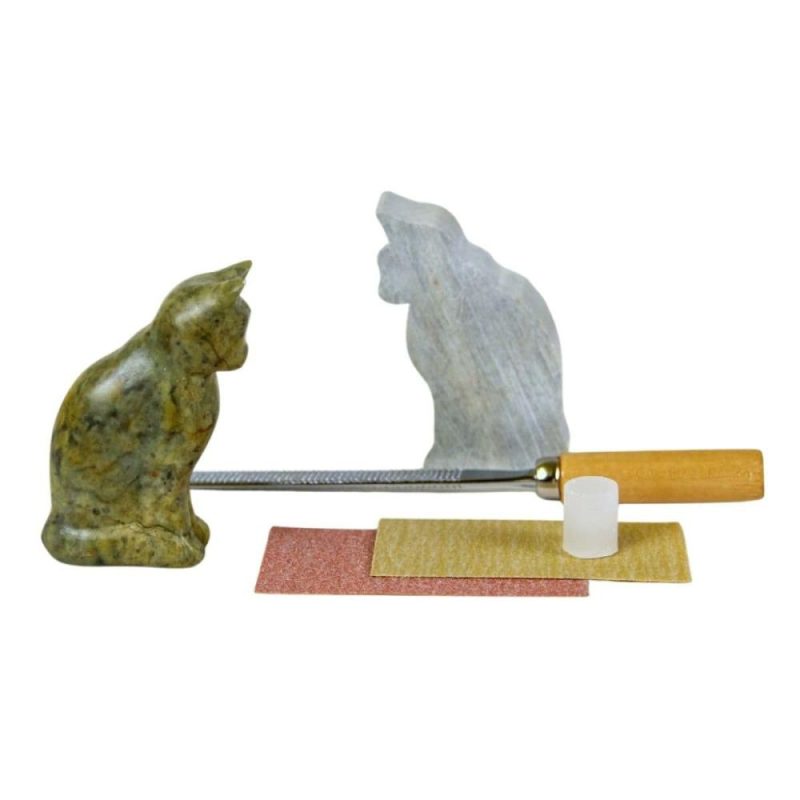 Arts & Crafts | Cat Soapstone Carving Kit Arts & Crafts Arts & Crafts