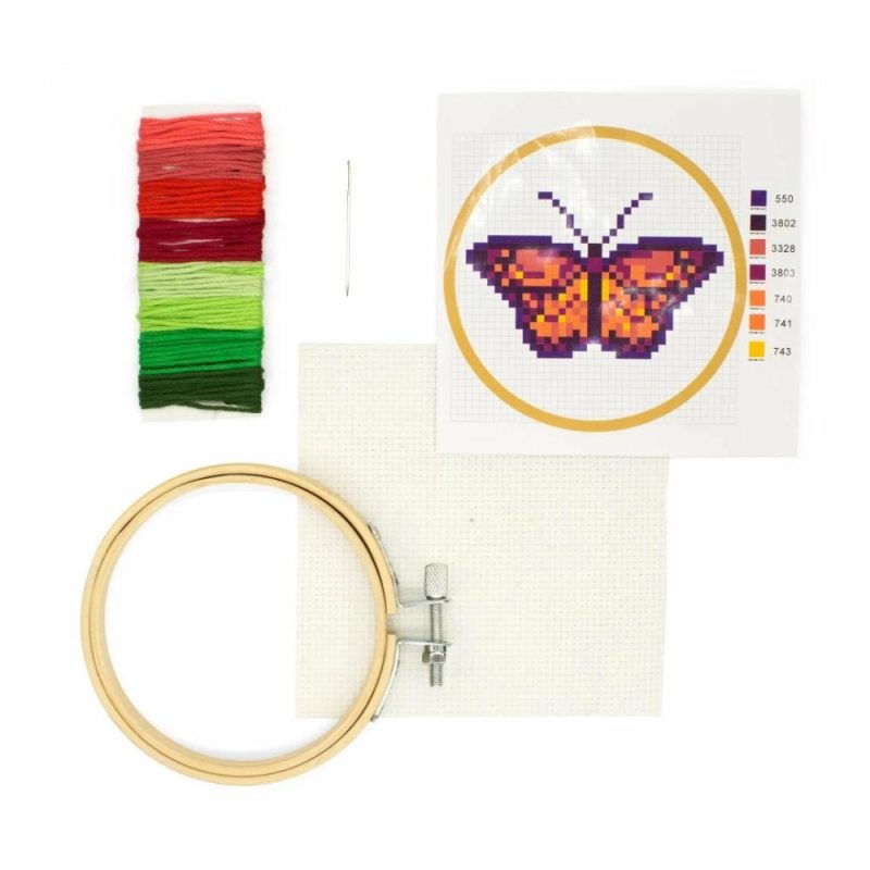 Arts & Crafts | Mini Cross-Stitch Embroidery Butterfly Kit Arts & Crafts Arts & Crafts