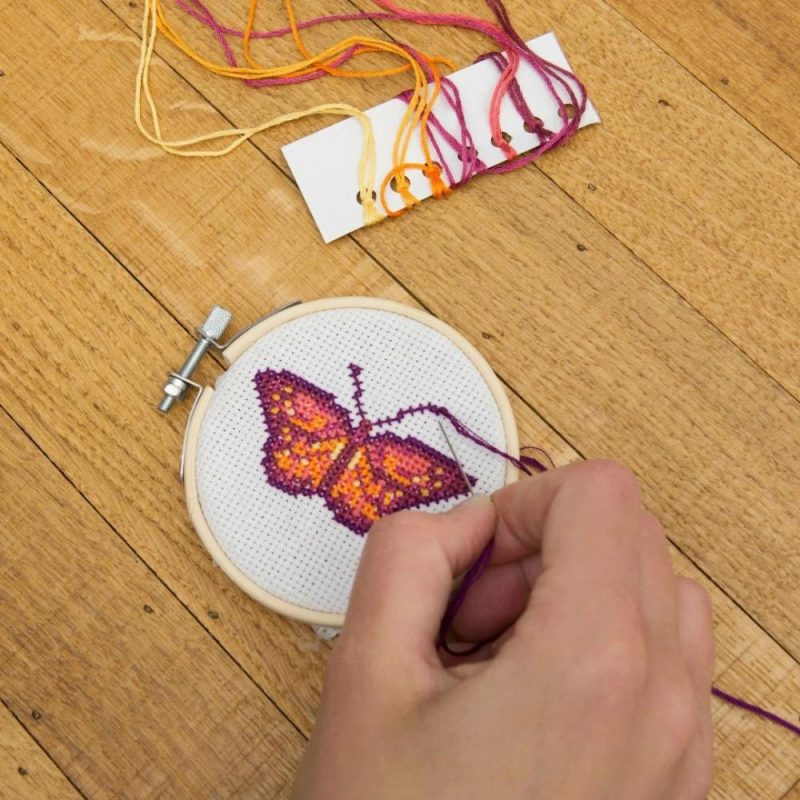 Arts & Crafts | Mini Cross-Stitch Embroidery Butterfly Kit Arts & Crafts Arts & Crafts