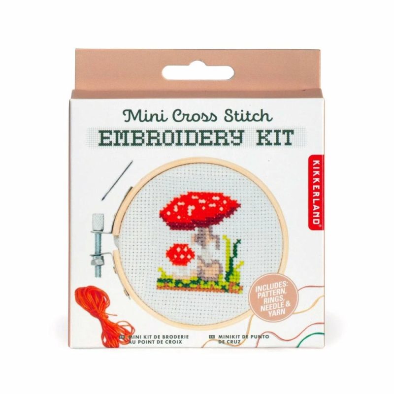 Arts & Crafts | Mini Cross-Stitch Embroidery Mushroom Kit Arts & Crafts Arts & Crafts