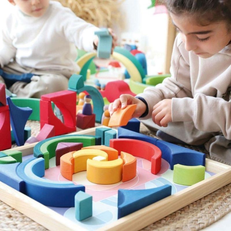 Blocks & Building | Arcs In Squares Wooden Building Block Set Blocks & Building Blocks & Building