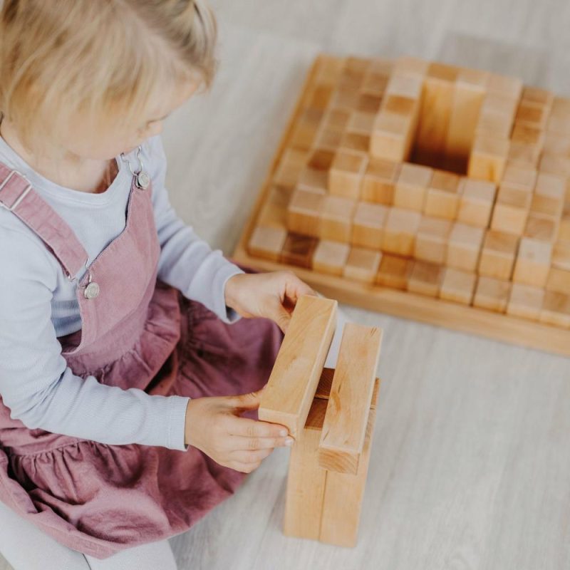 Blocks & Building | Large Natural Wooden Stepped Pyramid Blocks & Building Blocks & Building