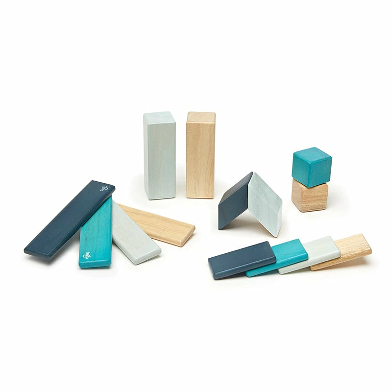 Blocks & Building | Magnetic Wooden Blocks – 14 Piece Set – Blues Blocks & Building Blocks & Building