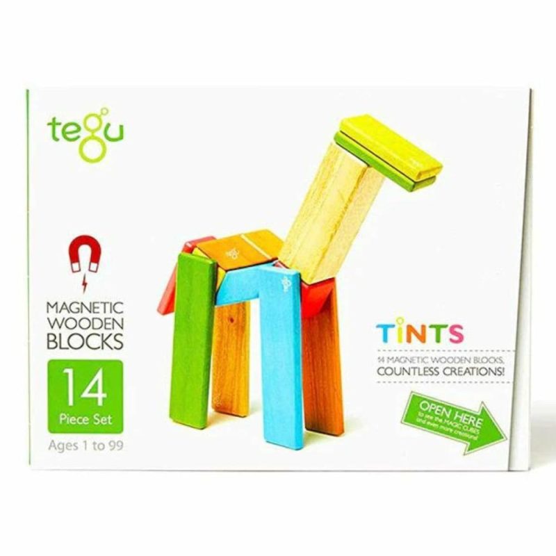 Blocks & Building | Magnetic Wooden Blocks – 14 Piece Set Tints Blocks & Building Blocks & Building