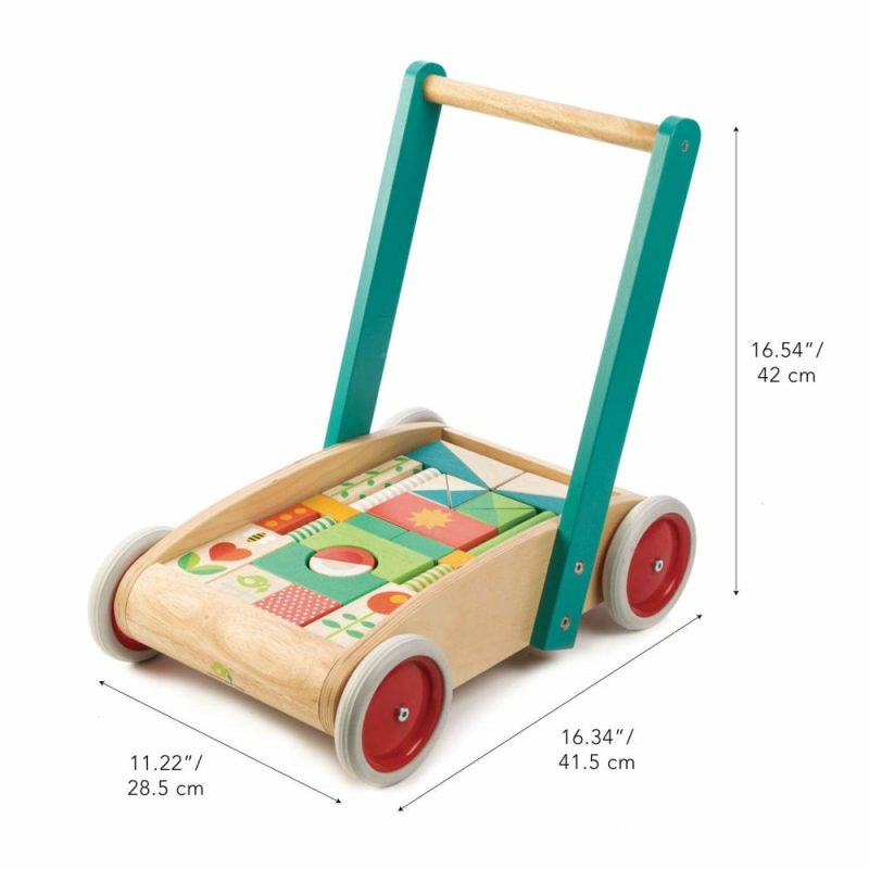 Blocks & Building | Wooden Baby Walker And Garden Blocks Set Blocks & Building Blocks & Building