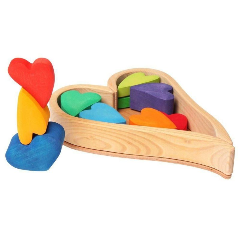 Blocks & Building | Wooden Heart Blocks – Rainbow Blocks & Building Blocks & Building