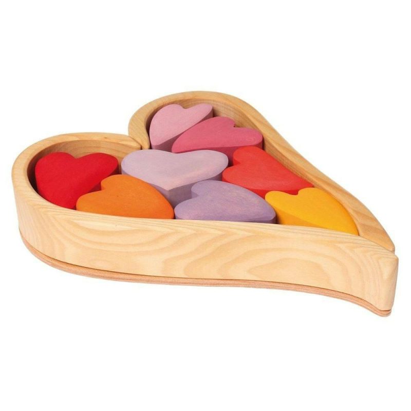 Blocks & Building | Wooden Heart Blocks – Red Blocks & Building Blocks & Building