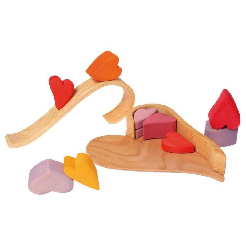 Blocks & Building | Wooden Heart Blocks – Red Blocks & Building Blocks & Building