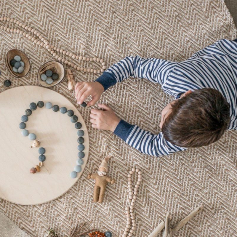 Blocks & Building | Wooden Mandala Set, Grey Stones Blocks & Building Blocks & Building