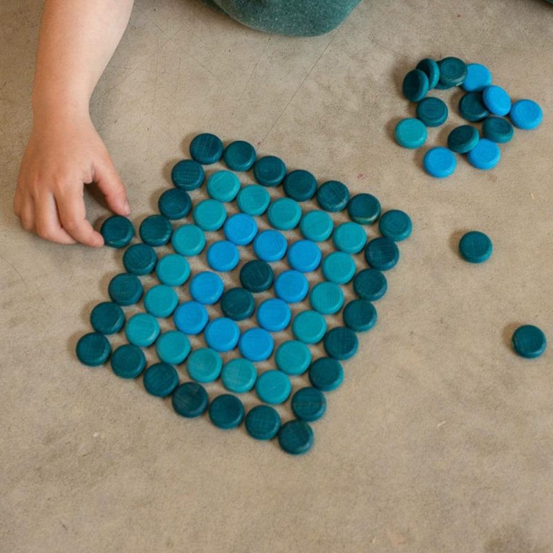 Blocks & Building | Wooden Mandala Set, Little Blue Coins Blocks & Building Blocks & Building