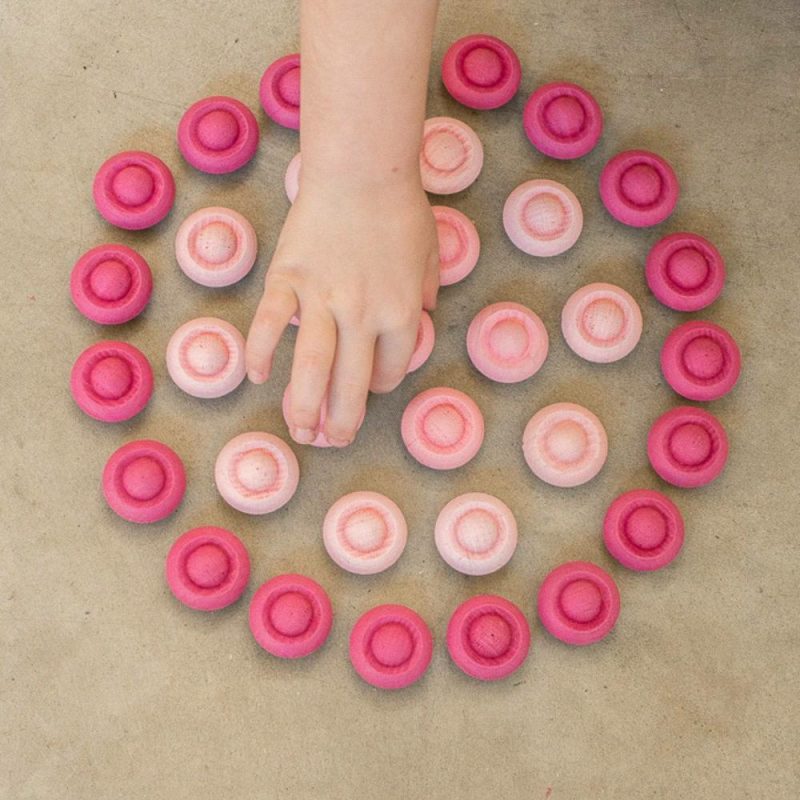 Blocks & Building | Wooden Mandala Set, Pink Flowers Blocks & Building Blocks & Building