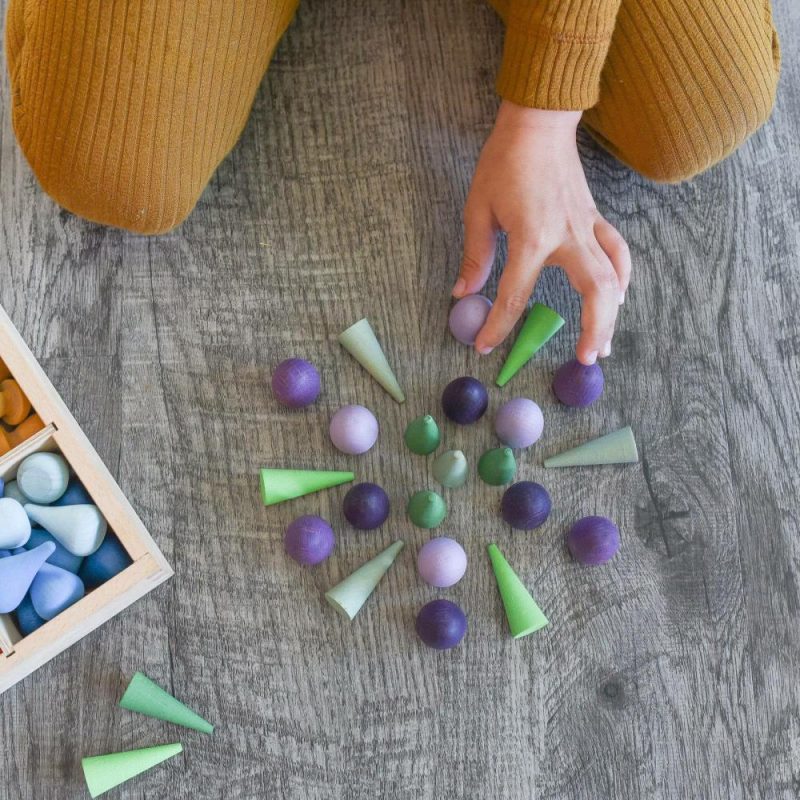 Blocks & Building | Wooden Mandala Set, Purple Eggs Blocks & Building Blocks & Building