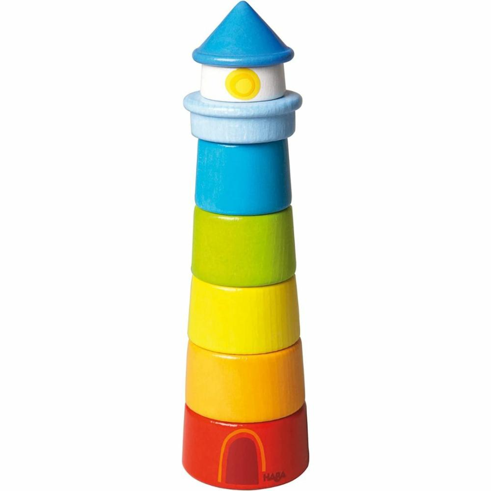 Blocks & Building | Wooden Rainbow Lighthouse Stacking Toy Blocks & Building Blocks & Building