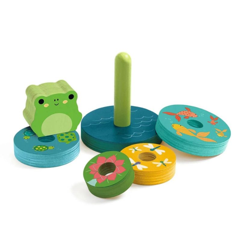 Developmental Toys | Puzz & Stack Frog Rainbow Wooden Puzzle And Stacking Toy Developmental Toys Developmental Toys