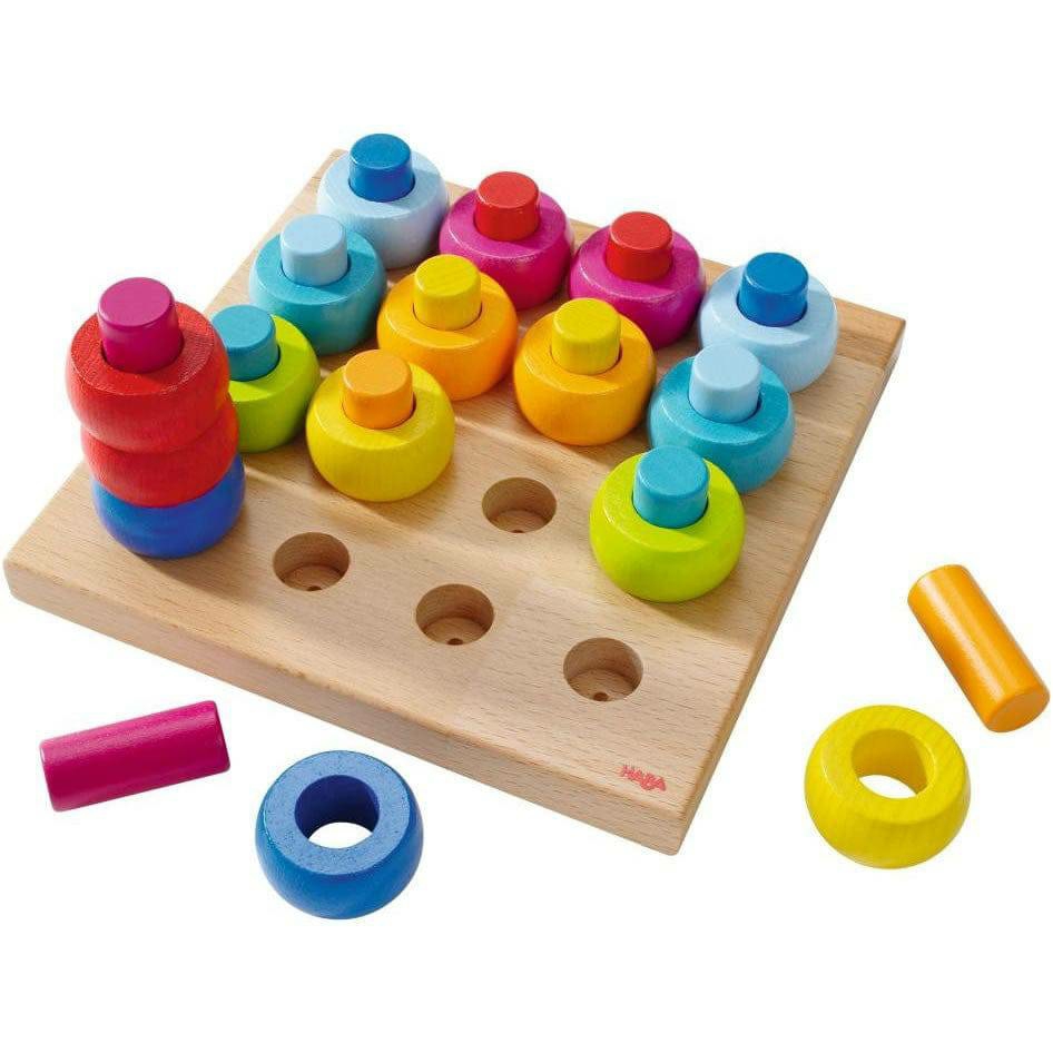 Developmental Toys | Rainbow Whirls Pegs & Rings Game Developmental Toys Developmental Toys