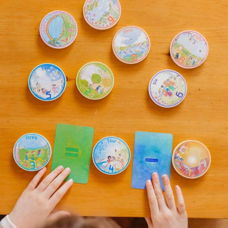 Developmental Toys | Wooden Math Number Coins Set Developmental Toys Developmental Toys