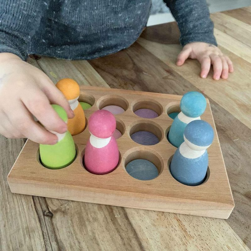 Developmental Toys | Wooden Pastel Sorting Board Developmental Toys Developmental Toys