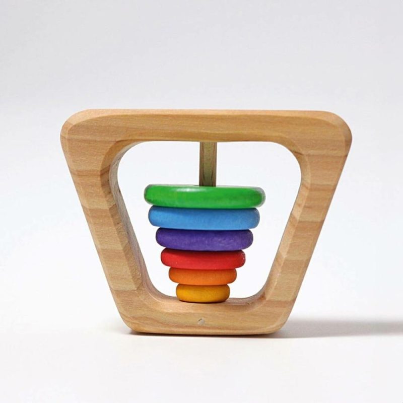 Developmental Toys | Wooden Rainbow Pyramid Rattle Developmental Toys Developmental Toys