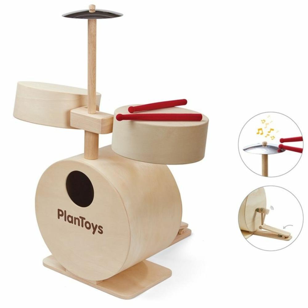 Developmental Toys | Wooden Toy Drum Set With Cymbals Developmental Toys Developmental Toys