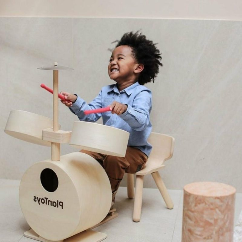 Developmental Toys | Wooden Toy Drum Set With Cymbals Developmental Toys Developmental Toys