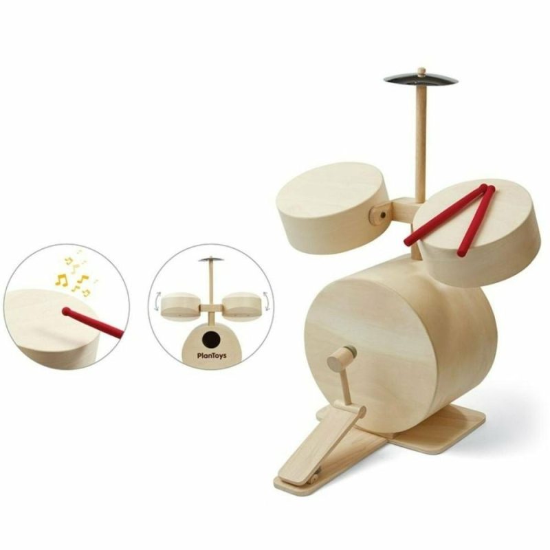 Developmental Toys | Wooden Toy Drum Set With Cymbals Developmental Toys Developmental Toys