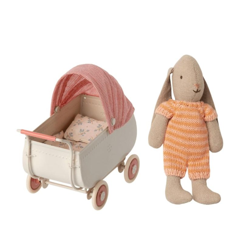 Dolls & Dollhouses | Coral Pram Carriage And Micro Bunny Dolls & Dollhouses Dolls & Dollhouses