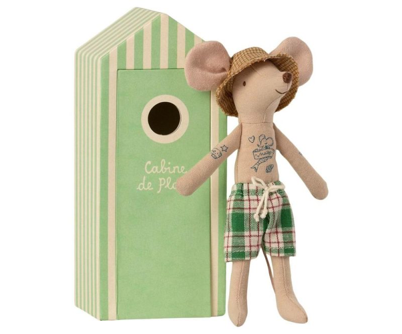 Dolls & Dollhouses | Dad Mouse In A “Cabin De Plage” Cabana Dolls & Dollhouses Dolls & Dollhouses