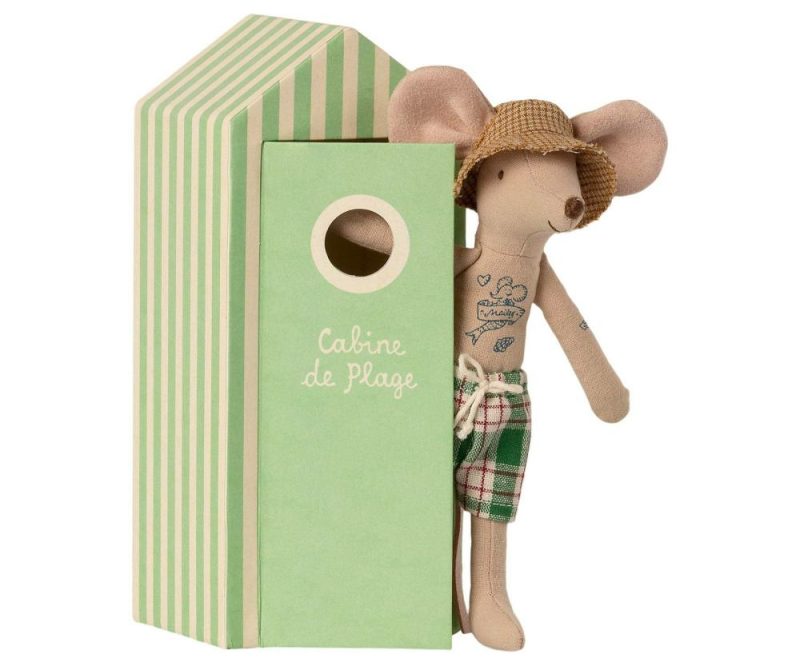 Dolls & Dollhouses | Dad Mouse In A “Cabin De Plage” Cabana Dolls & Dollhouses Dolls & Dollhouses