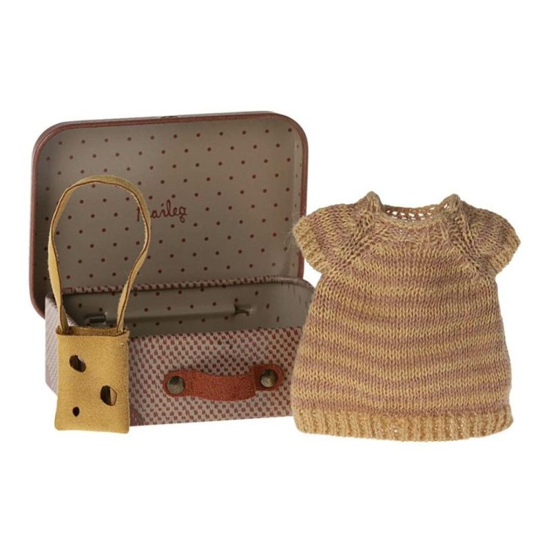 Dolls & Dollhouses | Knitted Dress And Purse In A Suitcase – Big Sister Mouse Dolls & Dollhouses Dolls & Dollhouses