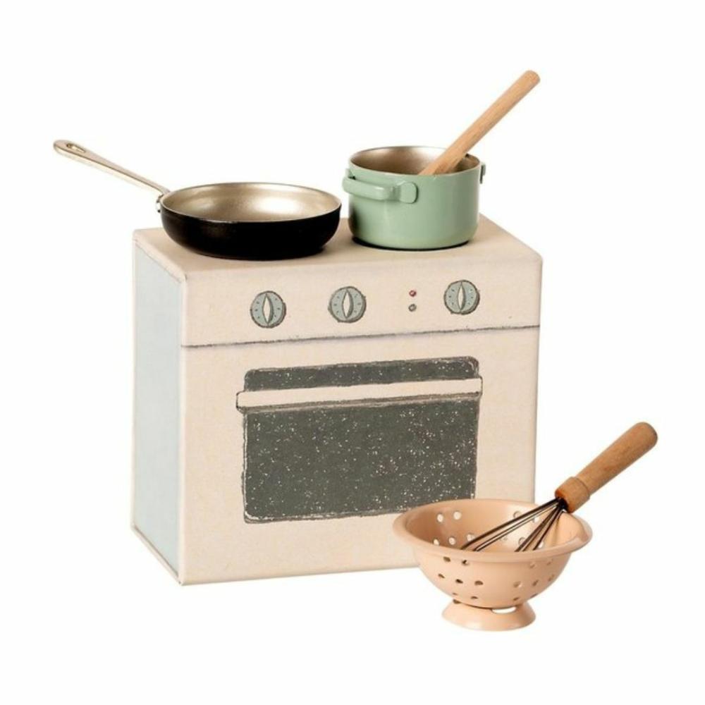 Dolls & Dollhouses | Miniature Dollhouse Stove And Cooking Set Dolls & Dollhouses Dolls & Dollhouses