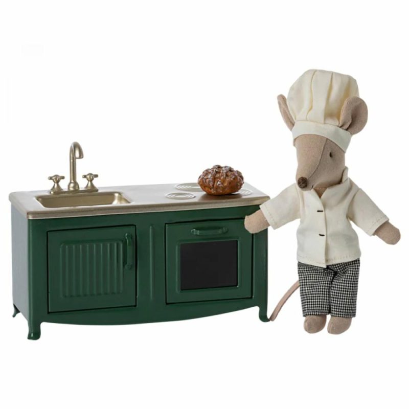 Dolls & Dollhouses | Miniature Kitchen For Mice – Dark Green Dolls & Dollhouses Dolls & Dollhouses