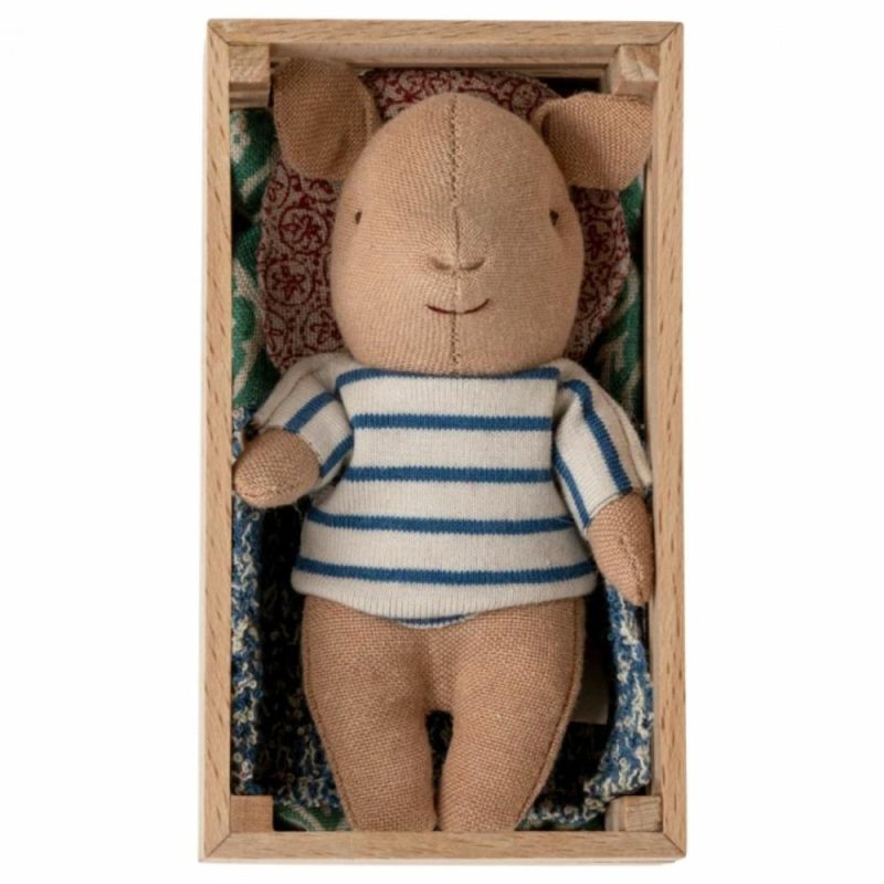 Dolls & Dollhouses | Piglet In A Wooden Box- Blue Dolls & Dollhouses Dolls & Dollhouses