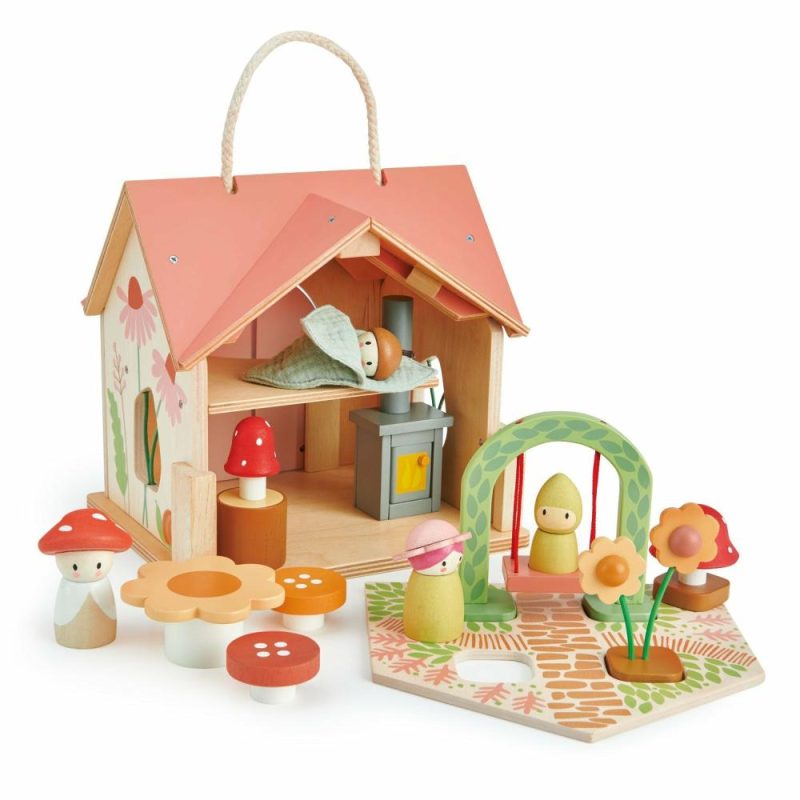 Dolls & Dollhouses | Rosewood Cottage Mini Wooden Dollhouse Dolls & Dollhouses Dolls & Dollhouses