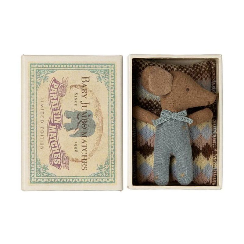 Dolls & Dollhouses | Sleepy Wakey Baby Mouse In A Matchbox – Blue Dolls & Dollhouses Dolls & Dollhouses