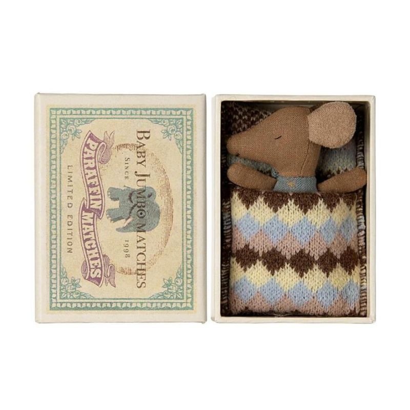 Dolls & Dollhouses | Sleepy Wakey Baby Mouse In A Matchbox – Blue Dolls & Dollhouses Dolls & Dollhouses