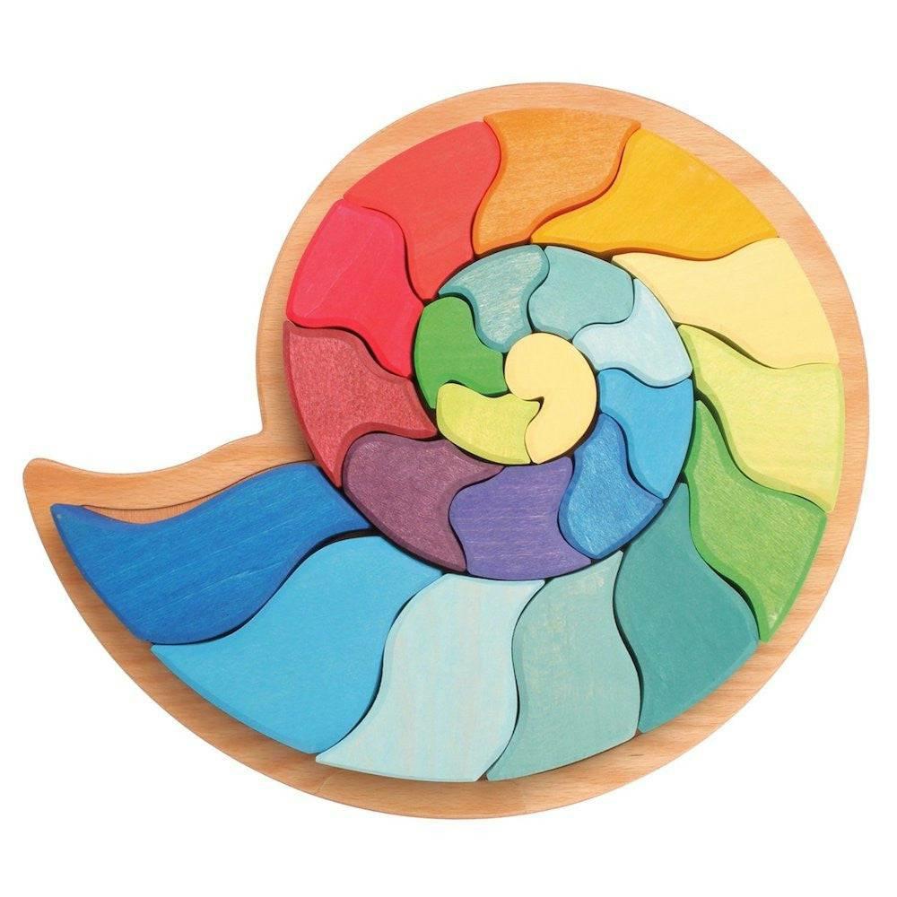 Games & Puzzles | Large Ammonite Snail – Wooden Puzzle Blocks Games & Puzzles Games & Puzzles