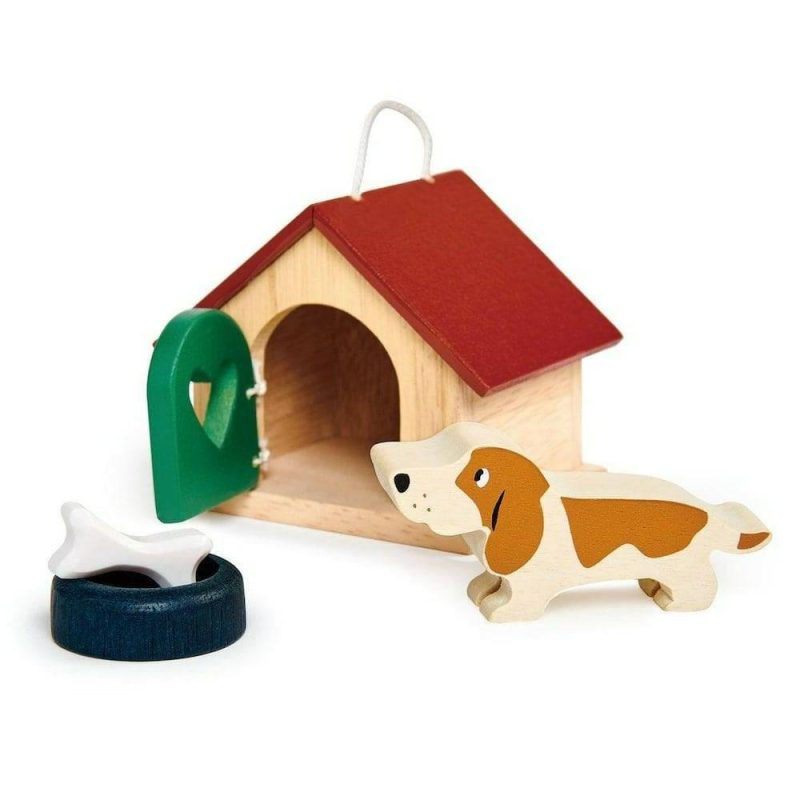 Pretend Play | Dollhouse Wooden Pet Dog Set Pretend Play Pretend Play