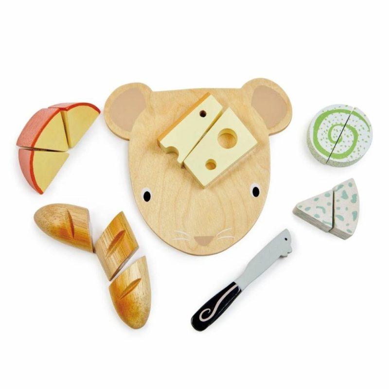 Pretend Play | Mouse-Shaped Wooden Cheese Board Play Set Pretend Play Pretend Play