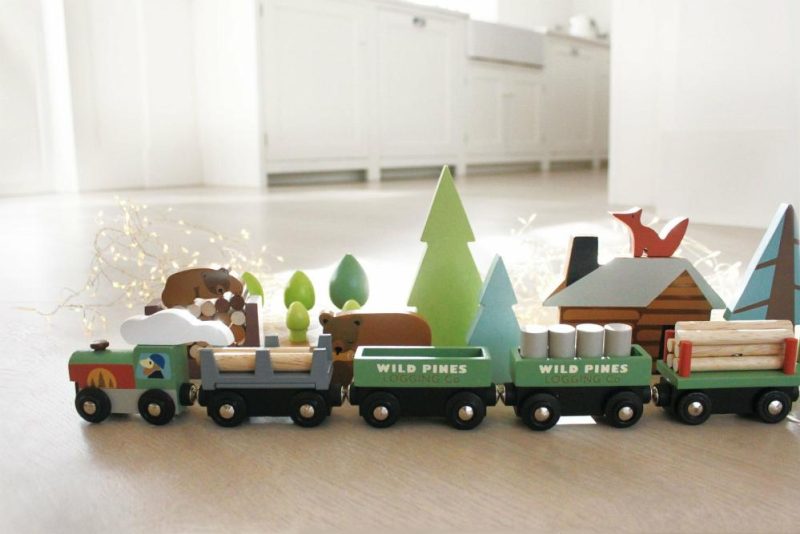 Pretend Play | Wild Pines Wooden Train Set Pretend Play Pretend Play