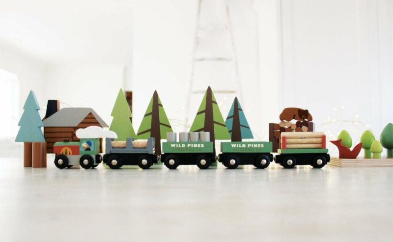 Pretend Play | Wild Pines Wooden Train Set Pretend Play Pretend Play