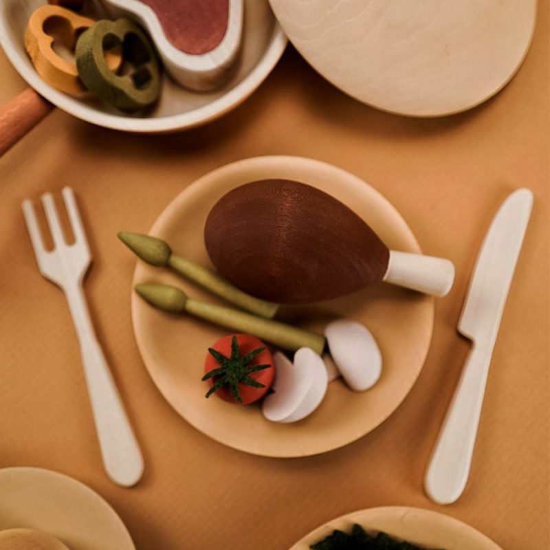 Pretend Play | Wooden Dinner Play Food Set Pretend Play Pretend Play