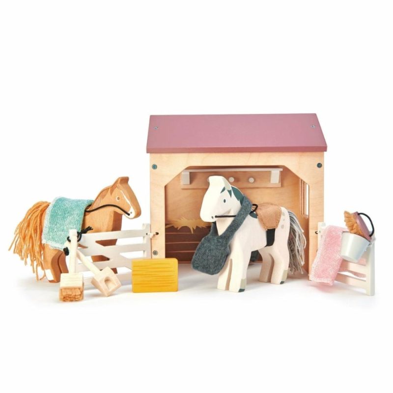 Pretend Play | Wooden Horse Stable Play Set Pretend Play Pretend Play