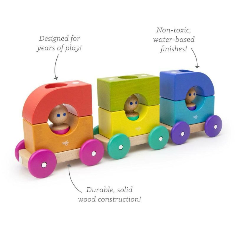 Pretend Play | Wooden Magnetic Rainbow Tram Pretend Play Pretend Play