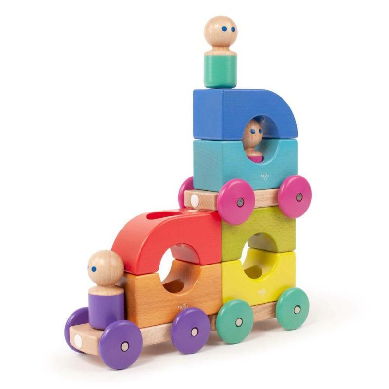 Pretend Play | Wooden Magnetic Rainbow Tram Pretend Play Pretend Play