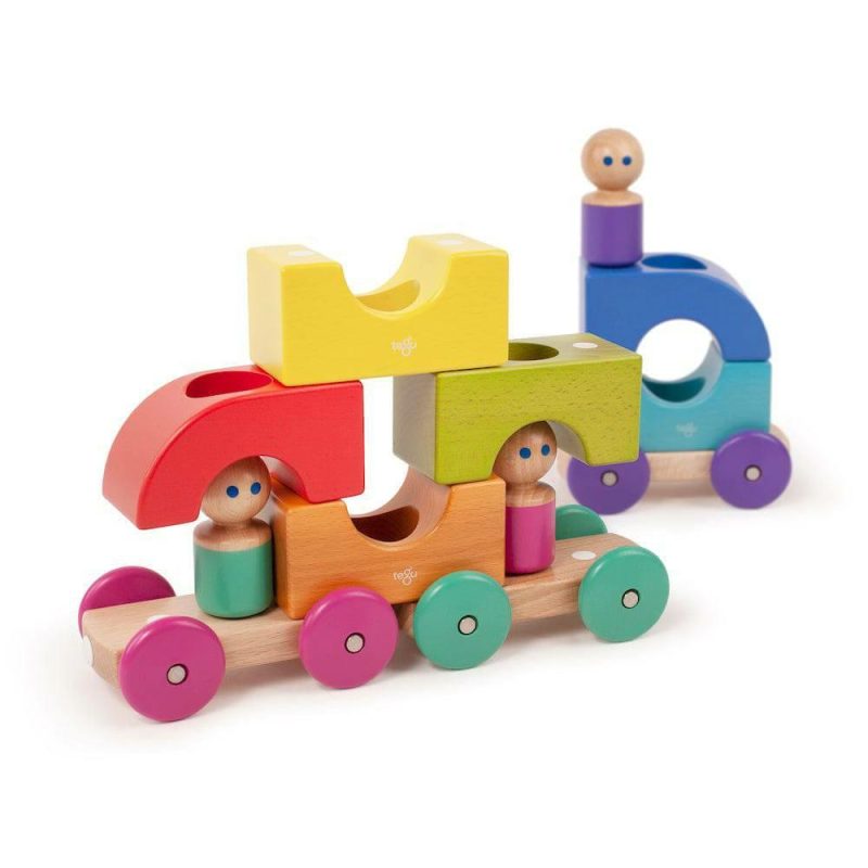 Pretend Play | Wooden Magnetic Rainbow Tram Pretend Play Pretend Play