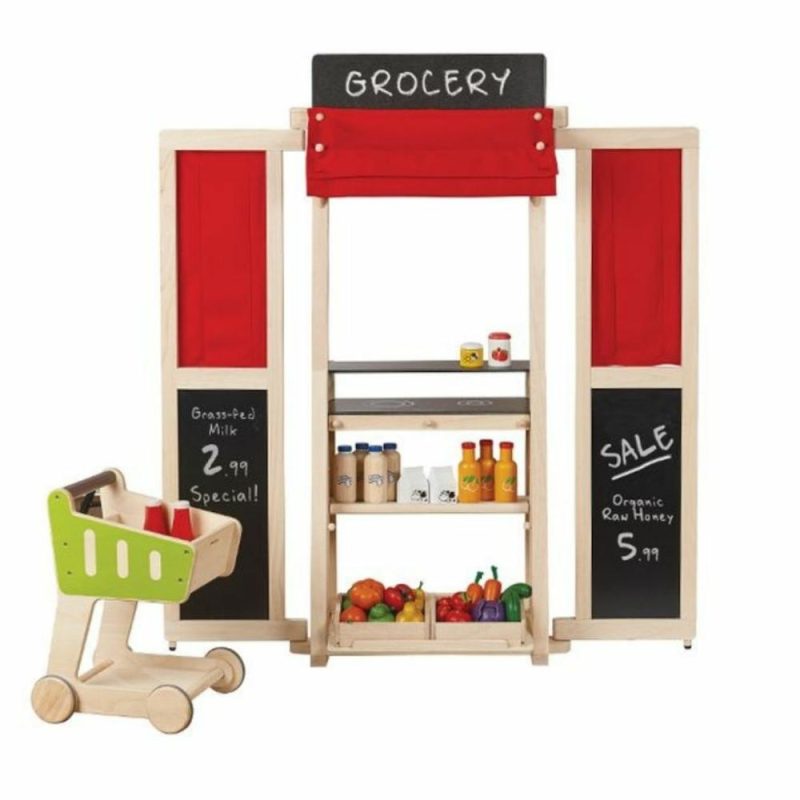 Pretend Play | Wooden Puppet Theater & Play Market Stand Pretend Play Pretend Play