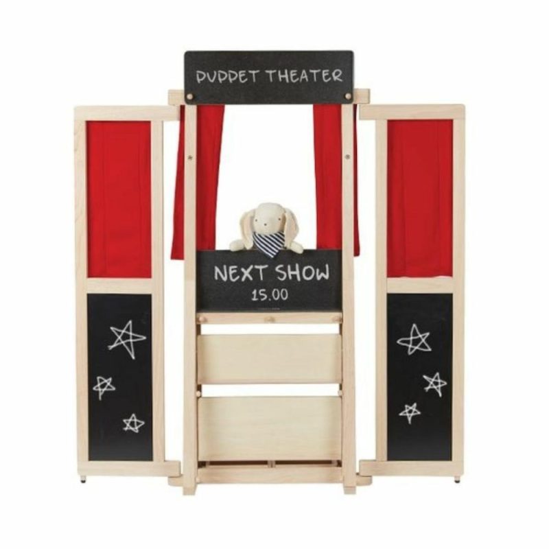 Pretend Play | Wooden Puppet Theater & Play Market Stand Pretend Play Pretend Play